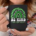 Be Kind Green Ribbon Leopard Rainbow Mental Health Awareness Coffee Mug Unique Gifts