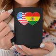 Bolivien USA Flagge Herz Tassen für Bolivianisch-Amerikanische Patrioten Lustige Geschenke