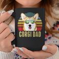 Corgi Dog Dad Vintage Retro Sunset Beach Vibe Fathers Day Coffee Mug Funny Gifts