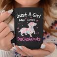 Dachshund Wiener Dog Just A Girl Who Loves Dachshunds Dog Silhouette Flower Gifts Doxie Coffee Mug Unique Gifts