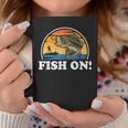 Fish On Funny Bass Fishing Vintage Fisherman For Men Coffee Mug Funny Gifts