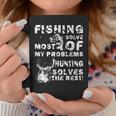 Funny Fishing HuntingGift Men Dad Father Distressed Coffee Mug Unique Gifts