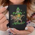 Funny St Patricks Day Irish Cat RidingRex Shamrock Coffee Mug Funny Gifts