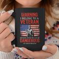 Funny Veteran Wife I Belong To A Veteran Dangerous Warning Coffee Mug Unique Gifts