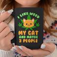 I Like Weed My Cat And Maybe 3 People Stoner Gift Coffee Mug Funny Gifts