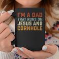 Im A Dad That Runs On Jesus Cornhole Christian Vintage Gift Coffee Mug Funny Gifts