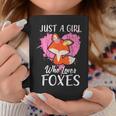 Just A Girl Who Loves FoxesPink Cute Heart And Fox Coffee Mug Funny Gifts