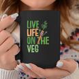 Life On The Veg Funny Vegan Slogan Plant Power Cute Graphic Coffee Mug Personalized Gifts