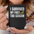 Mens Funny Tax Season I Survived My First Tax Season Humor Coffee Mug Unique Gifts