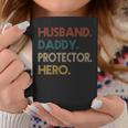 Mens Husband Daddy Protector Hero Fathers Day Gift Dad Son Coffee Mug Funny Gifts