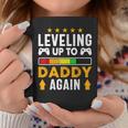 Mens Leveling Up To Daddy Again Funny Dad Pregnancy Announcement Coffee Mug Funny Gifts