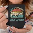 Mens Pappou Like A Grandpa Only Cooler Vintage Dad Fathers Day Coffee Mug Funny Gifts
