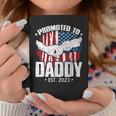 Mens Promoted To Daddy Est 2023 Patriotic Dad To Be Fathers Day Coffee Mug Personalized Gifts