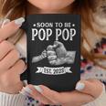 Mens Soon To Be Pop Pop Est2023 Retro Fathers Day New Dad Coffee Mug Personalized Gifts