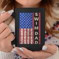 Mens Swim Dad American Flag Swimmer Fathers Day Gift Coffee Mug Funny Gifts