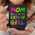 Mom Of The Birthday Girl Glows Retro 80S Party Glow Coffee Mug Unique Gifts