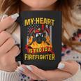 My Heart Is Tied To A Firefighter Fireman Fire Wife Coffee Mug Funny Gifts