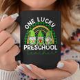 One Lucky Preschool Teacher Gnomes St Patricks Rainbow Coffee Mug Funny Gifts