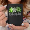Peace Love Luck Lucky Heart Shamrock Leopard St Patricks Day Coffee Mug Funny Gifts