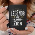 Personalisiertes Tassen Legends are named Zion, Ideal für Gedenktage Lustige Geschenke