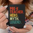 Pre-K Teacher Hero Myth Legend Vintage Lehrertag Tassen Lustige Geschenke