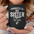 Promoted To Big Sister Again 2023 Baby Announcement Siblings Coffee Mug Unique Gifts