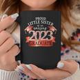 Proud Little Sister I 2023 Graduate Black Red Outfit Coffee Mug Unique Gifts