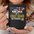 Proud Mom Of A Coast Guard Veteran American Flag Military Coffee Mug Funny Gifts