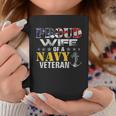 Proud Wife Of A Navy Veteran American Flag Military Gift Coffee Mug Personalized Gifts