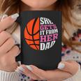 She Gets It From Her Dad Basketball Girls Womens Daughters Coffee Mug Unique Gifts
