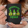 Shenanigans Squad Funny St Patricks Day Gnome Shamrock Irish Coffee Mug Funny Gifts