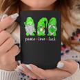 St Patricks Day Gnome Peace Love Luck Heart Shamrock Funny Coffee Mug Personalized Gifts