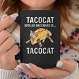 Tacocat Spelled Backward Is Tacocat | Love Cat And Taco Coffee Mug Unique Gifts