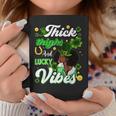 Thick Thighs Lucky Vibes St Patricks Day Melanin Black Women Coffee Mug Unique Gifts