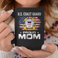US Coast Guard Proud Mom With American Flag Gift Veteran Coffee Mug Funny Gifts