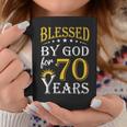 Vintage Blessed By God For 70 Years Happy 70Th Birthday Coffee Mug Unique Gifts