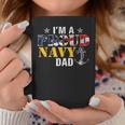 Vintage Im A Proud Navy With American Flag For Dad Coffee Mug Funny Gifts