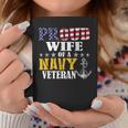 Vintage Proud Wife Of A Navy For Veteran Gifts Coffee Mug Funny Gifts