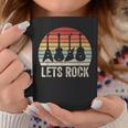 Vintage Retro Lets Rock Rock And Roll Guitar Music Coffee Mug Unique Gifts