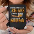 Weekend Forecast Cigars Chance Of Bourbon Cigar Gift For Dad Coffee Mug Funny Gifts