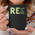 Womens Recycle Reuse Renew Rethink Crisis Environmental Activism Coffee Mug Unique Gifts