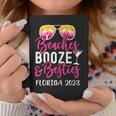 Womens Vacation Girls Trip Florida 2023 Beaches Booze And Besties Coffee Mug Unique Gifts