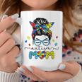 Autism Mom Messy Bun Sunglasses Bandana Autism Awareness Coffee Mug Unique Gifts