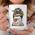 Busy Raising Ballers Basketball And Volleyball Mom Messy Bun Coffee Mug Unique Gifts