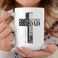 Cool Christian Blessed Dad Cross American Flag Fathers Day Coffee Mug Unique Gifts