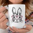 Cute Bunny With Glasses Leopard Print Easter Bunny Face Coffee Mug Unique Gifts