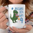 Kinder T-Rex 4. Geburtstag Tassen, Lustiges Dino 4 Jahre Motiv Lustige Geschenke