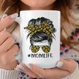 Mother Sunflowers Mom Life Messy Bun Hair Sunglasses Mothers Day Mom Coffee Mug Unique Gifts