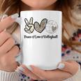 Peace Love Volleyball Mom Leopard Print Cheetah Pattern Coffee Mug Unique Gifts
