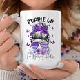 Purple Up For Military Kids Child Month Messy Bun Floral Coffee Mug Unique Gifts